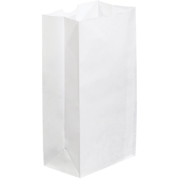 6 x 3 5/8 x 11 White Paper Grocery Bags 500/Case