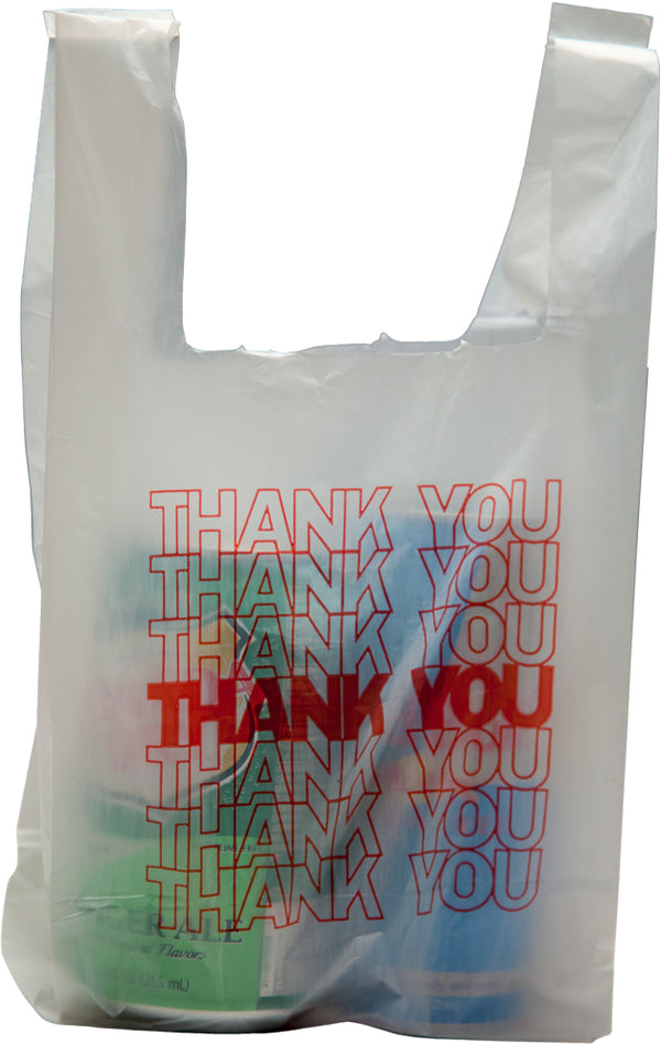 6 x 3 x 12 Thank You T-Shirt Bags (.65 mil thickness) 2000/Case