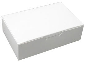 7-1/2 x 4 x 1-1/8 (1/2 lb.) White Candy Box - 1 Piece 250/Case