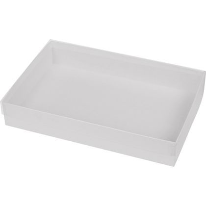 7 3/8 x 5 3/8 x 1 Clear Lid Box w/ White Base 50/Case