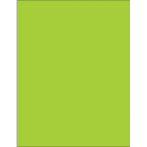 8 1/2 x 11" Fluorescent Green Removable Rectangle Laser Labels 100/Case