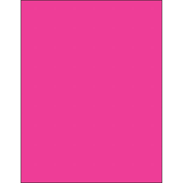 8 1/2 x 11" Fluorescent Pink Removable Rectangle Laser Labels 100/Case