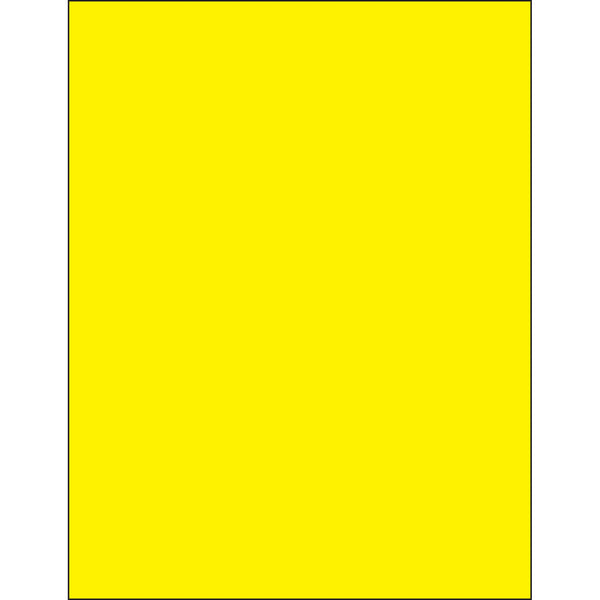 8 1/2 x 11" Fluorescent Yellow Removable Rectangle Laser Labels 100/Case