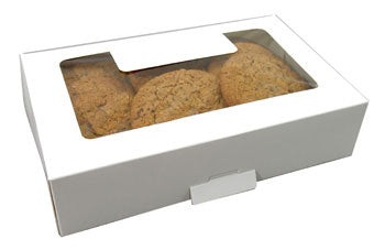 8-1/2 x 5-3/8 x 2 White Window Candy Cookie Box 250/Case