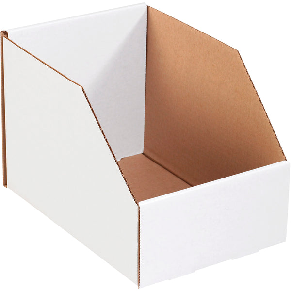 8 x 12 x 8 Open-Top White Corrugated Bin Box 25/Bundle