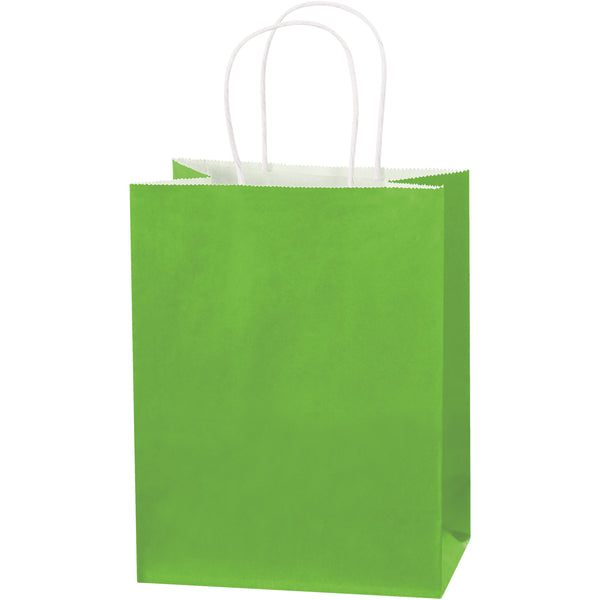 8 x 4 1/2 x 10 1/4 Citrus Green Tinted Shopping Bags 250/Case