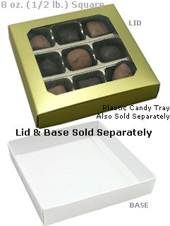 8 oz. gold window candy boxes