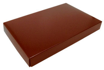 9-5/8 x 6-1/8 x 1-1/8 Brown 1 lb. Rectangular Candy Box LID 250/Case