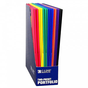 Two-Pocket Portfolio Folders, Heavy Weight Poly (Assorted Colors), 36 folders/display