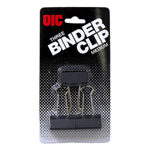 OfficeMates 1-1/4" Medium Binder Clips Carded - 3 clips/card, 10 cards/box