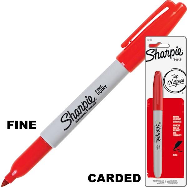 Sharpie Marker Fine Point Red Permanent - Carded, 6/box