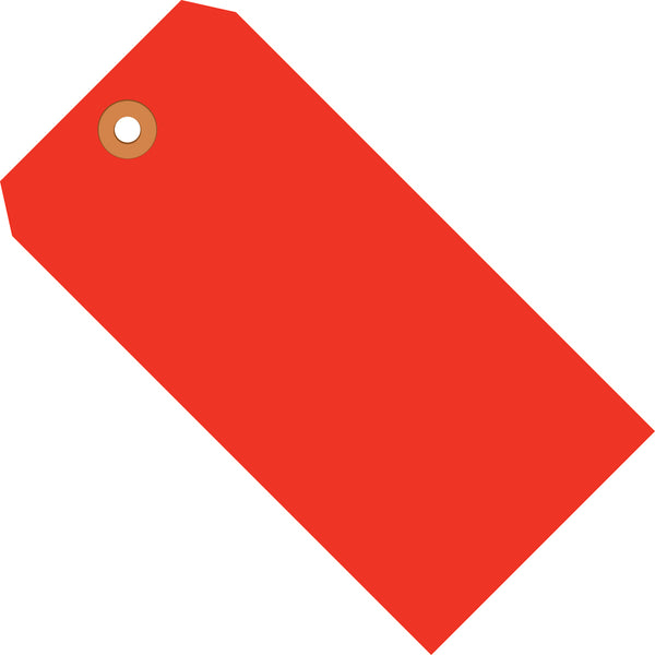 5 1/4 x 2 5/8 Fluorescent Red 13 Pt. Shipping Tags 1000/Case