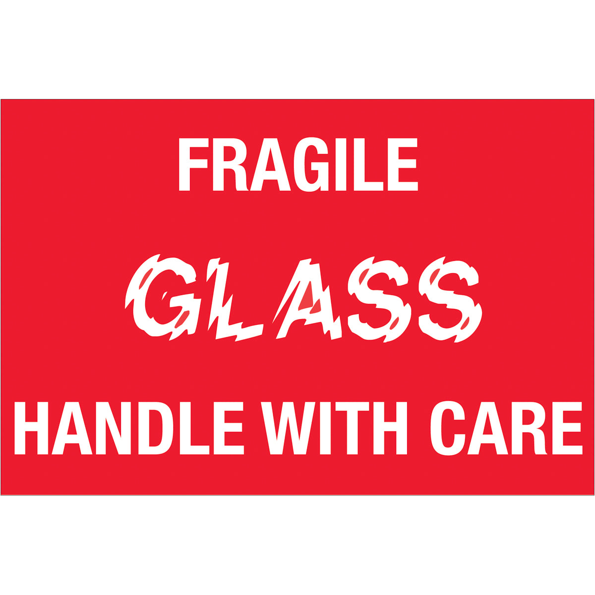 2 x 3" "Fragile Glass Handle With Care" Labels 500/Roll
