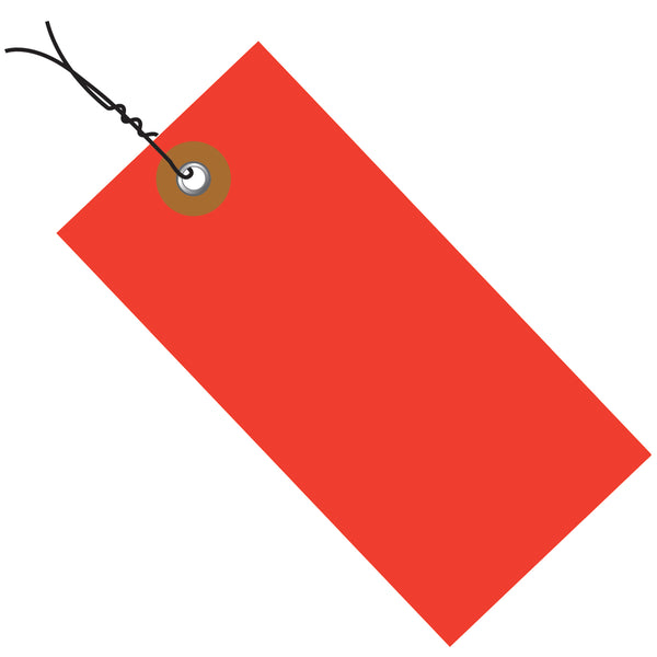 6-1/4 x 3-1/8 Pre-Wired Red Tyvek Tags 100/Case