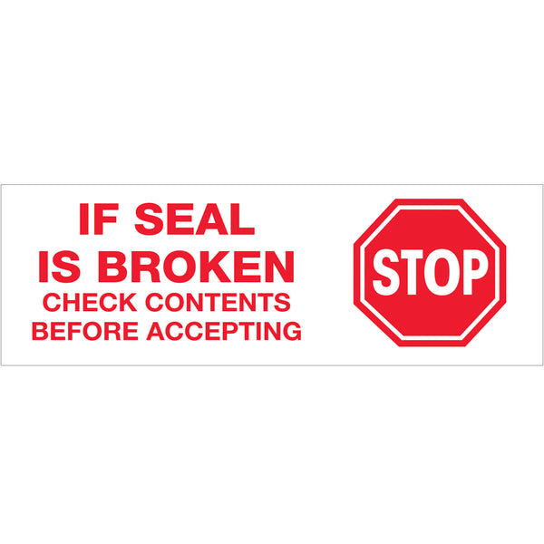 2 " x 110 Yard "Stop If Seal Is Broken " Carton Sealing Tape 36/Case