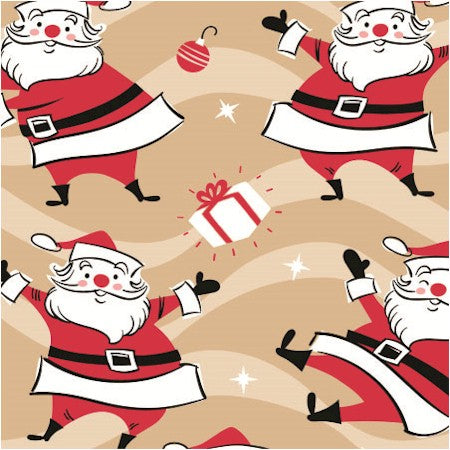 24" x 100 Feet/Roll Swingin Feet/Roll Santa Kraft Cutter Box Gift Wrap