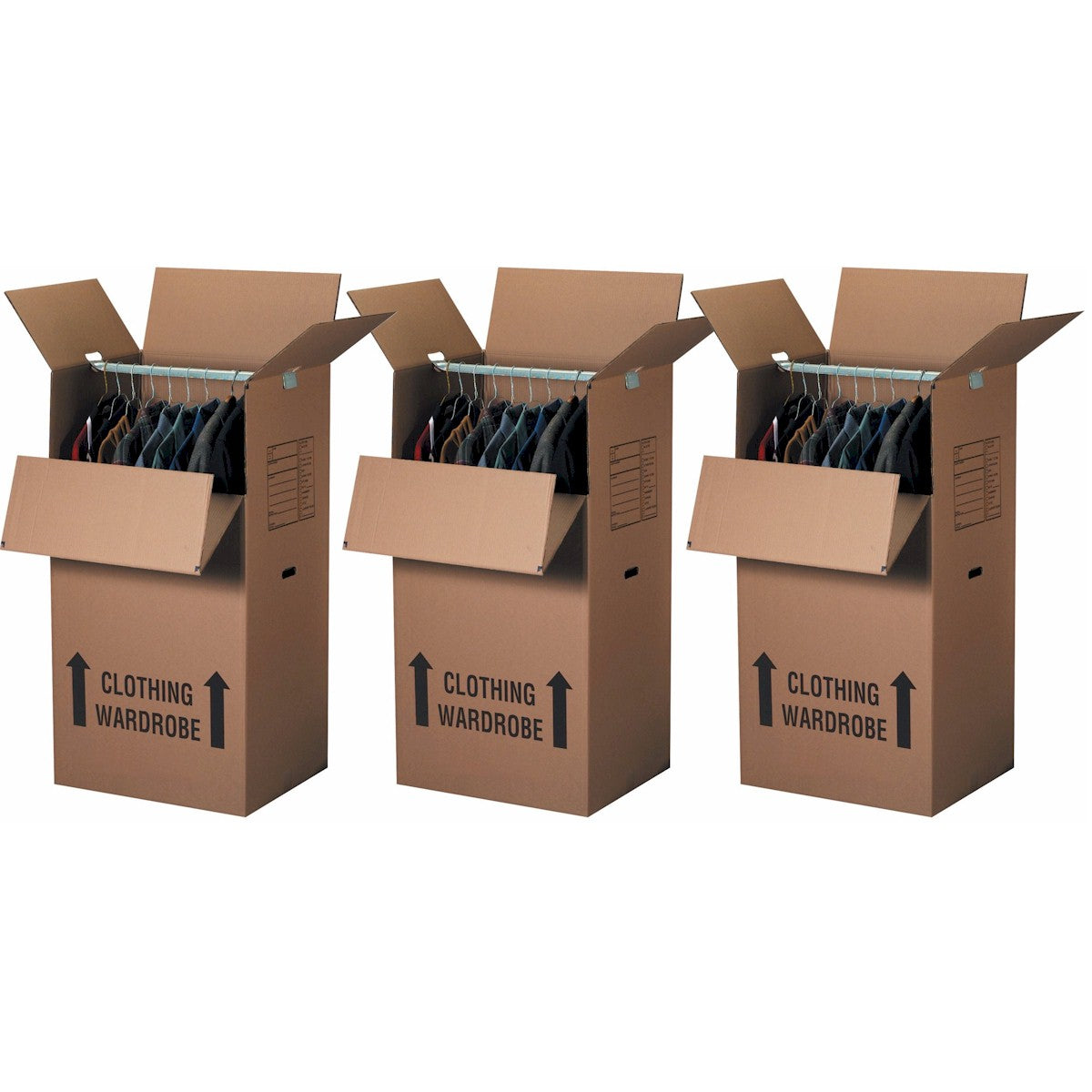 Uboxes Larger Wardrobe 24 x 24 x 40-Inches Moving Boxes Bundle of 3