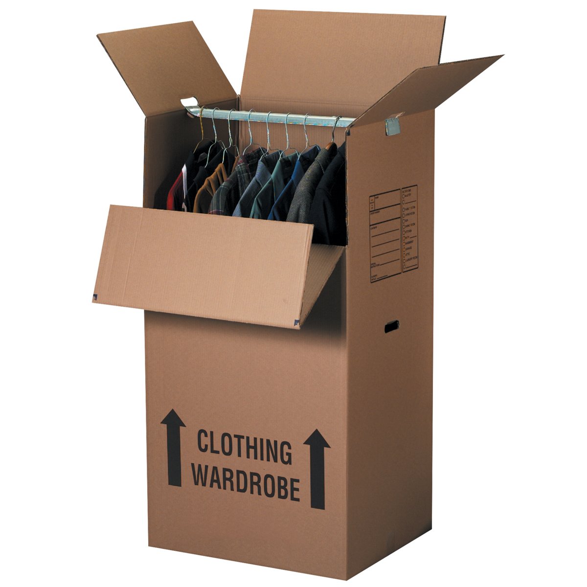 3-Pack of Wardrobe Boxes w/ Hanger Bars 24" x 24" x 40" - 3 Boxes/Case