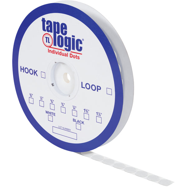 1 3/8" White Hook Individual Tape Dots 600/Case