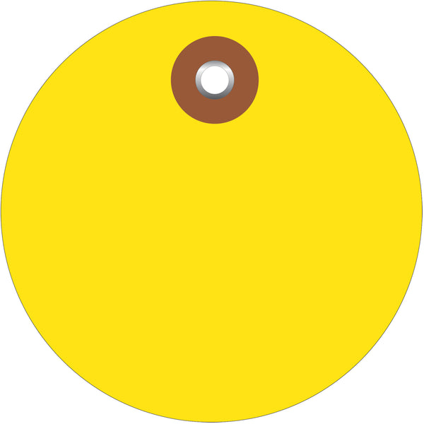 3" Yellow Plastic Circle Tags 100/Case