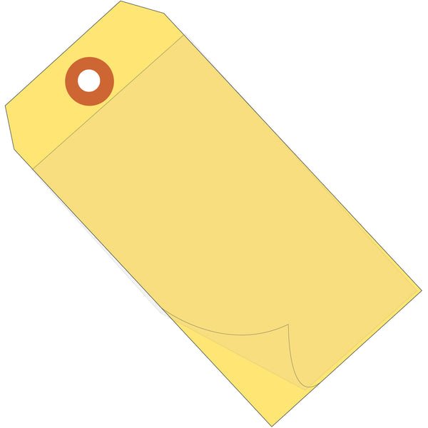 6 1/4 x 3 1/8 Yellow Self-Laminating Tags 100/Case