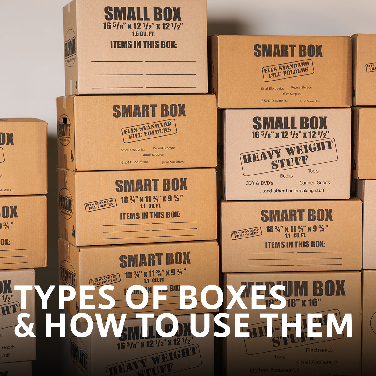 Types of boxes & how to use them.