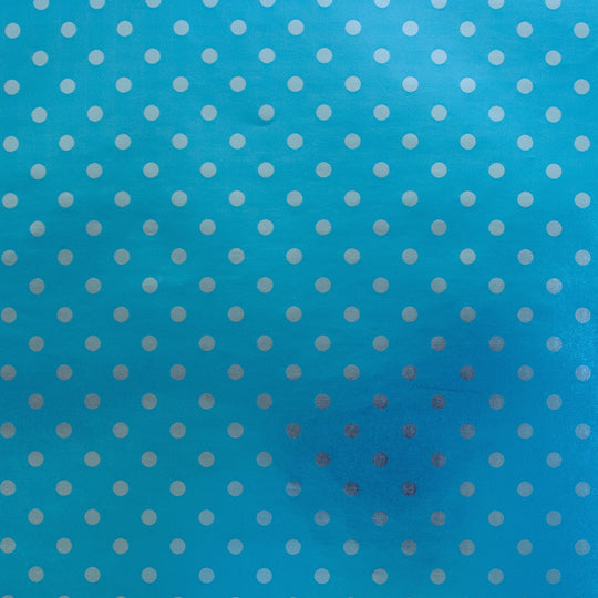 24" x 833 Feet Blue Dots on Metallized Full Ream Gift Wrap