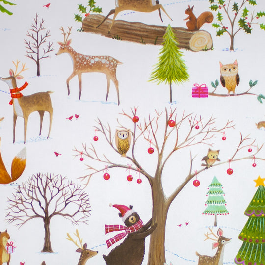24" x 417 Feet Christmas Woods Half Ream Gift Wrap