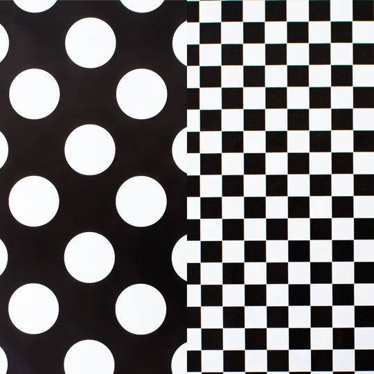 24" x 417 Feet Dots & Checks Rev. Half Ream Gift Wrap