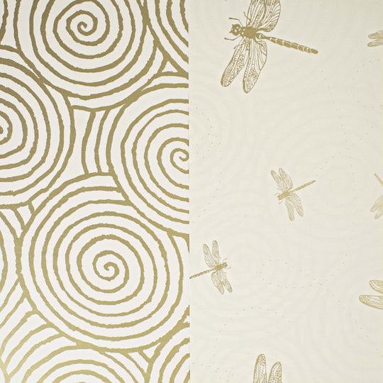 24" x 833 Feet Dragonflies-Swirls Full Ream Gift Wrap