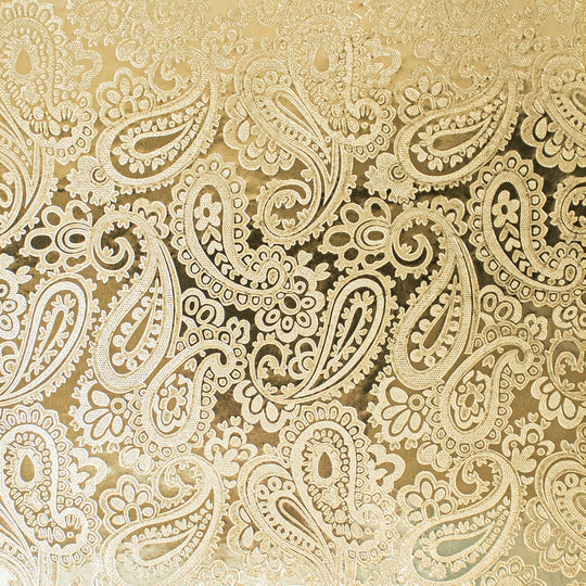 24" x 417 Feet Gold Paisley Half Ream Gift Wrap