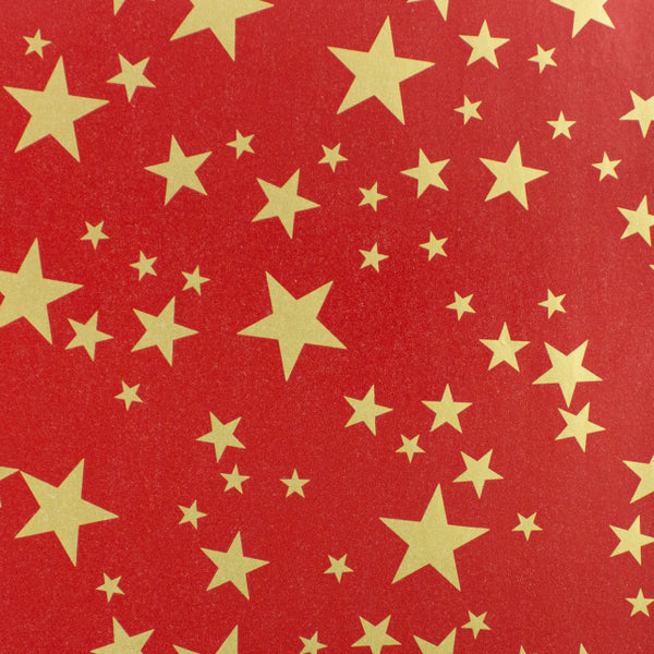 gold red stars gift wrap