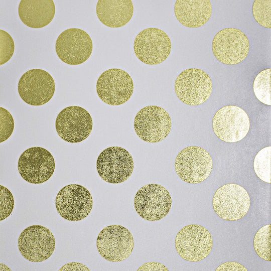 24" x 833 Feet Gold-White Large Dots Full Ream Gift Wrap