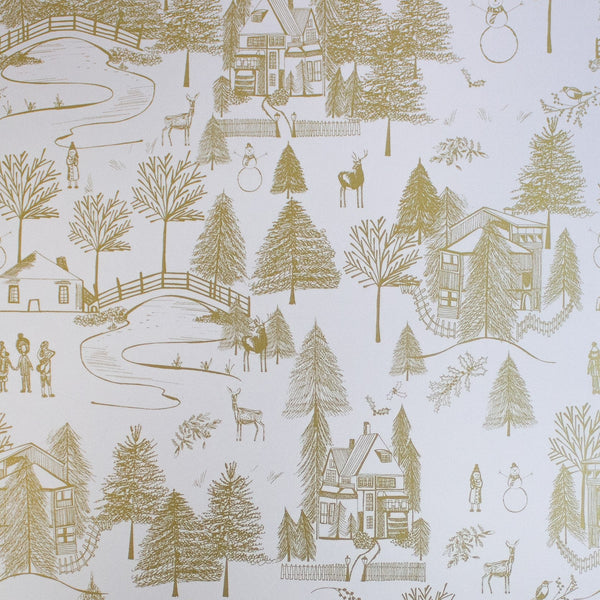 gold wintertown gift wrap