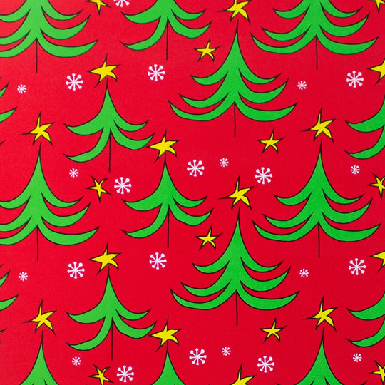24" x 417 Feet Grinchy Trees Half Ream Gift Wrap