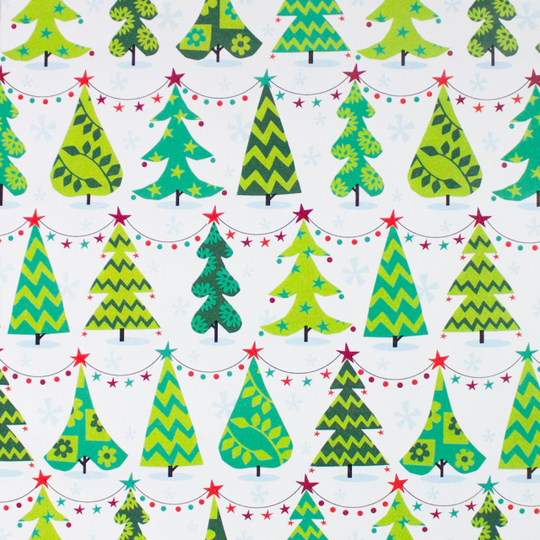 24" x 833 Feet Holiday Trees Full Ream Gift Wrap