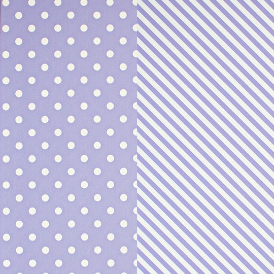 24" x 417 Feet Lavender Dot & Stripe Half Ream Gift Wrap