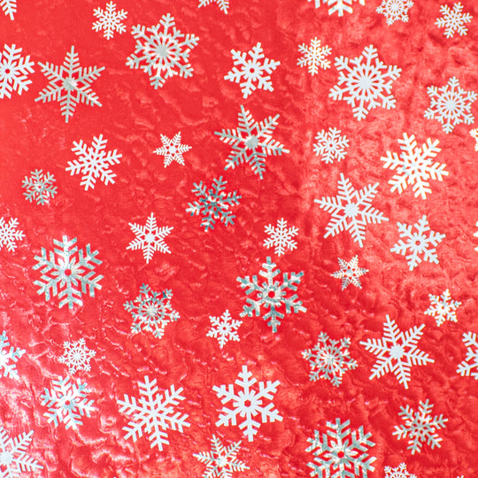 24" x 833 Feet Red-White Snowflake Full Ream Gift Wrap
