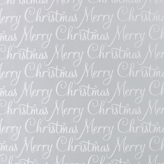 24" x 417 Feet Silver Merry Holiday Half Ream Gift Wrap