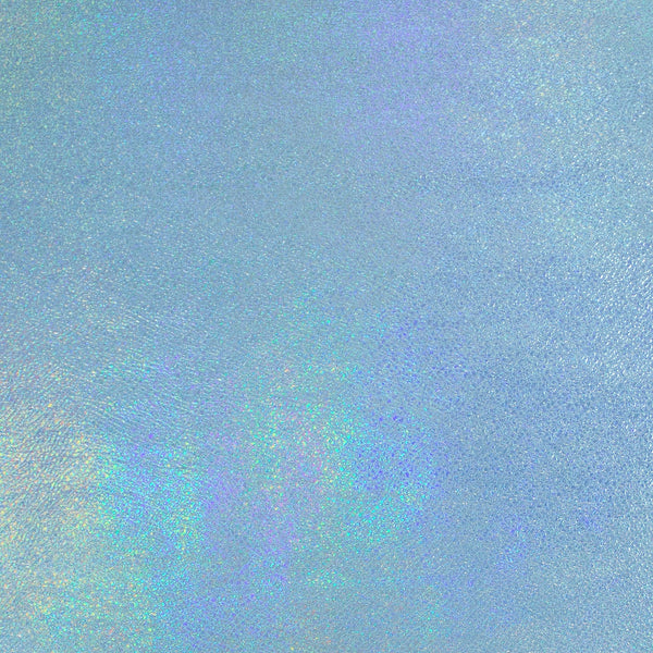 solid blue on holographic gift wrap