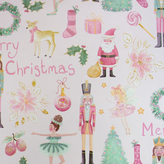 24" x 417 Feet Sugarplum Christmas Half Ream Gift Wrap