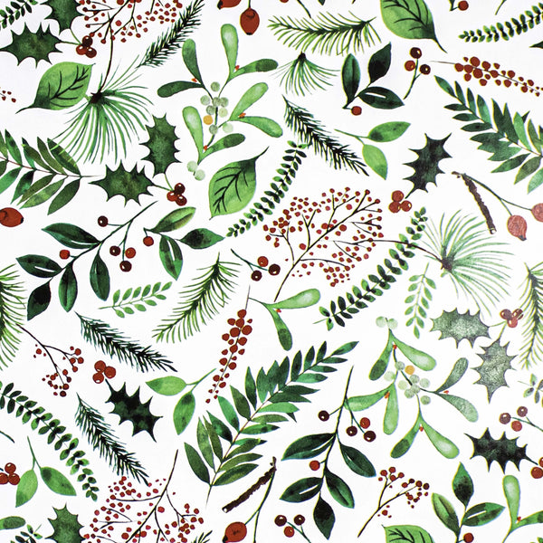 watercolor holly gift wrap