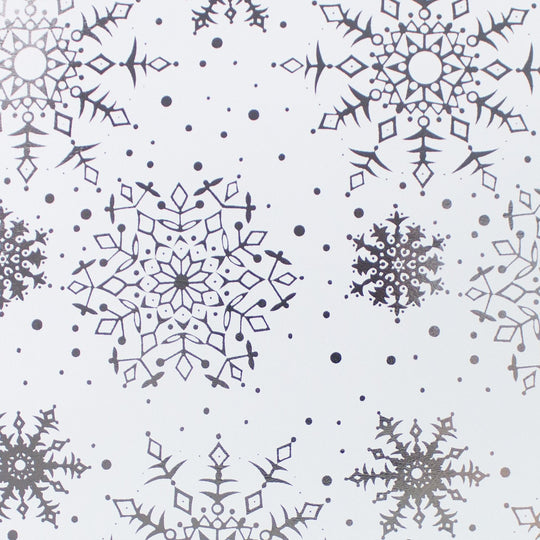 24" x 833 Feet White Snowflakes Full Ream Gift Wrap