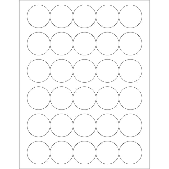 1 1/2" White Circle Laser Labels 3000/Case