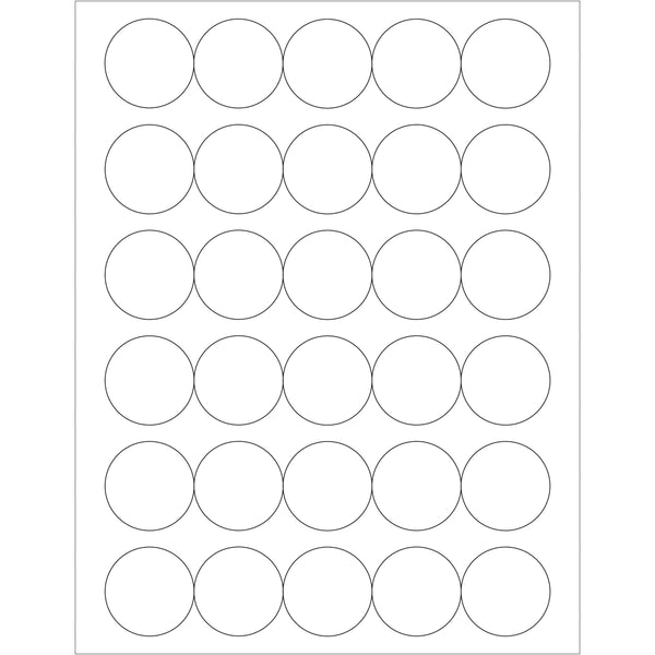 1 1/2" Glossy White Circle Laser Labels 3000/Case
