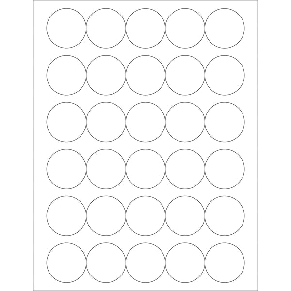 1 1/2" Glossy White Circle Laser Labels 3000/Case