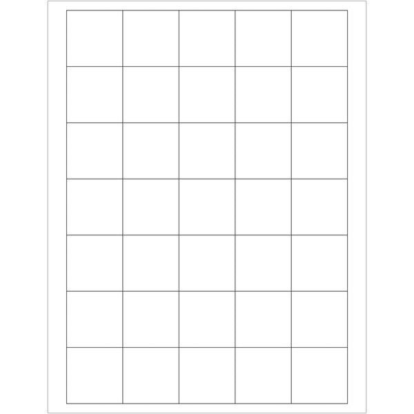 1 1/2 x 1 1/2" White Rectangle Laser Labels 3500/Case