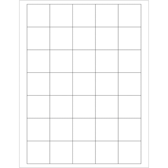 1 1/2 x 1 1/2" White Rectangle Laser Labels 3500/Case