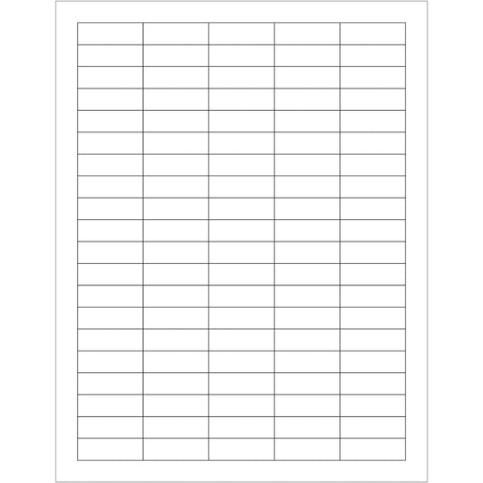 1 1/2 x 1/2" White Rectangle Laser Labels 10000/Case