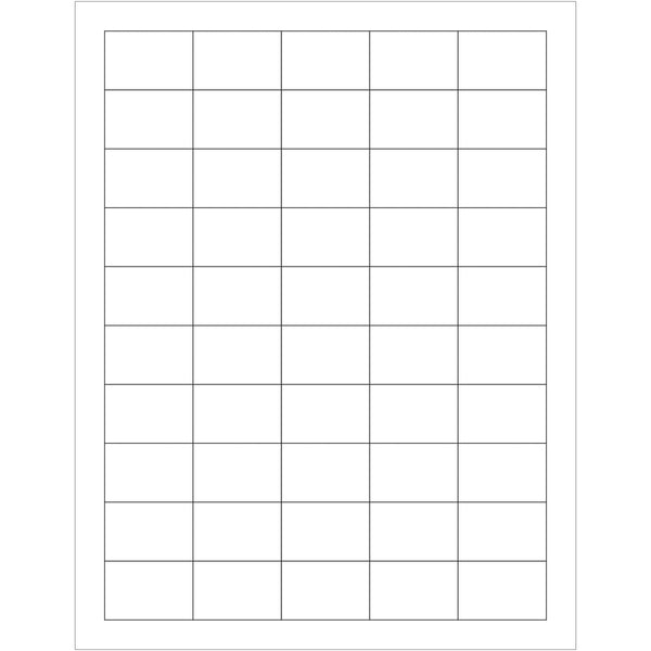 1 1/2 x 1" White Removable Rectangle Laser Labels 5000/Case